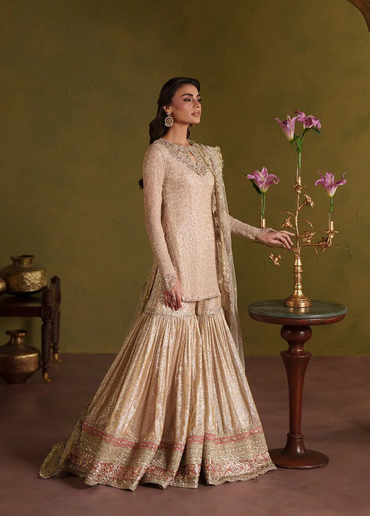 Faiza Saqlain Luxury Chiffon Embroidered 3Pc Unstitched Suit - Asfoureh - PA 0087