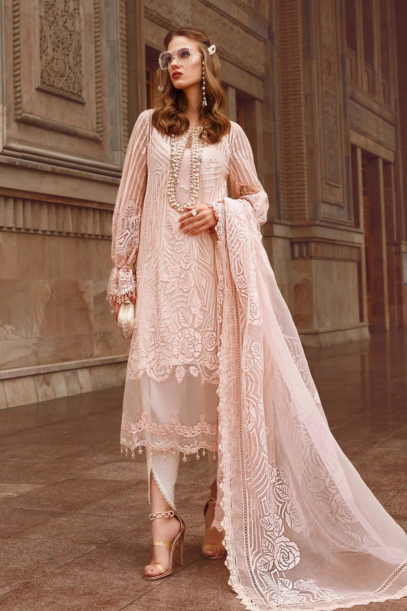Voyage A Luxe By Maria.B Embroidered Lawn Suits Unstitched 3 Piece MB-6A - Eid Collection