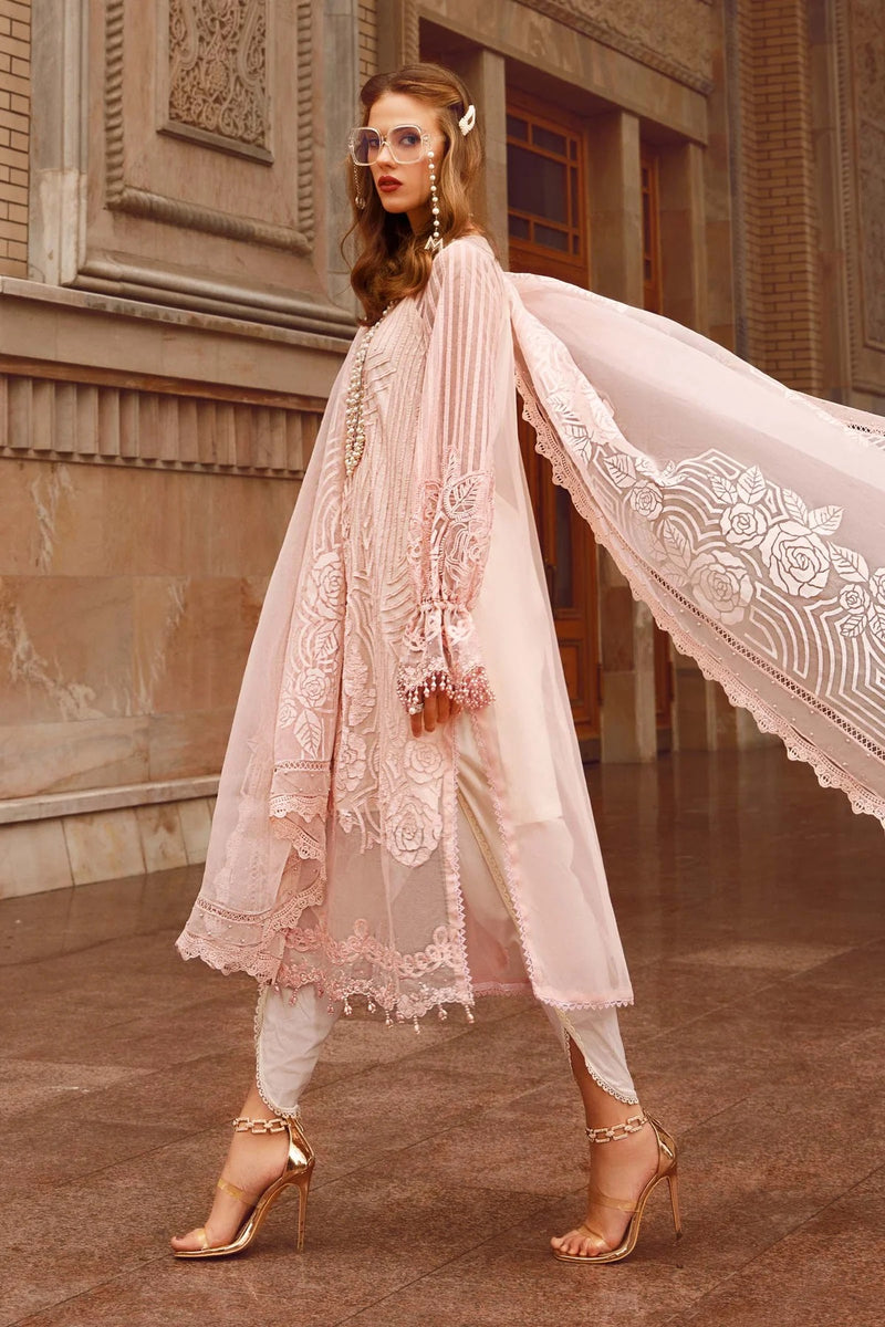 Voyage A Luxe By Maria.B Embroidered Lawn Suits Unstitched 3 Piece MB-6A - Eid Collection