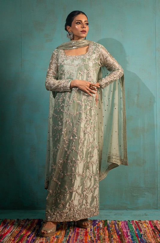 Sehrish Nadeem - Luxury Silk Embroidered Unstitched 3 Piece - Zuriya