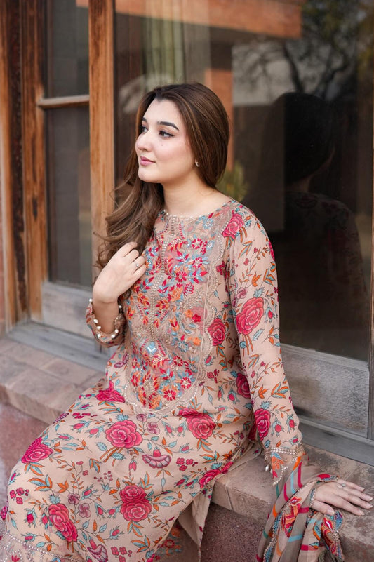 Aneelas - Luxury Lawn Embroidered Unstitched 3 Piece - ACL-EID-08