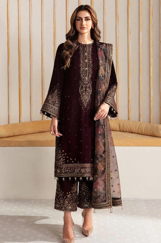 Jazmin Embroidered Velvet Formal 3 Pieces Unstitched JZ-VF-2225 Luxury Collection