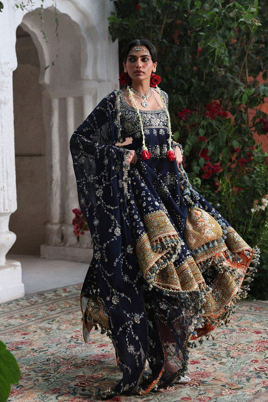 Hussain Rehar - Luxury Raw Silk Embroidered Unstitched 3 Piece - Nain Tara