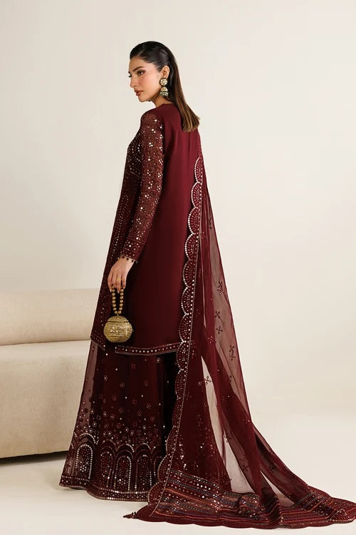 Jazmin Luxury Embroidered Chiffon 3Pc Unstitched Suit UC - 3126