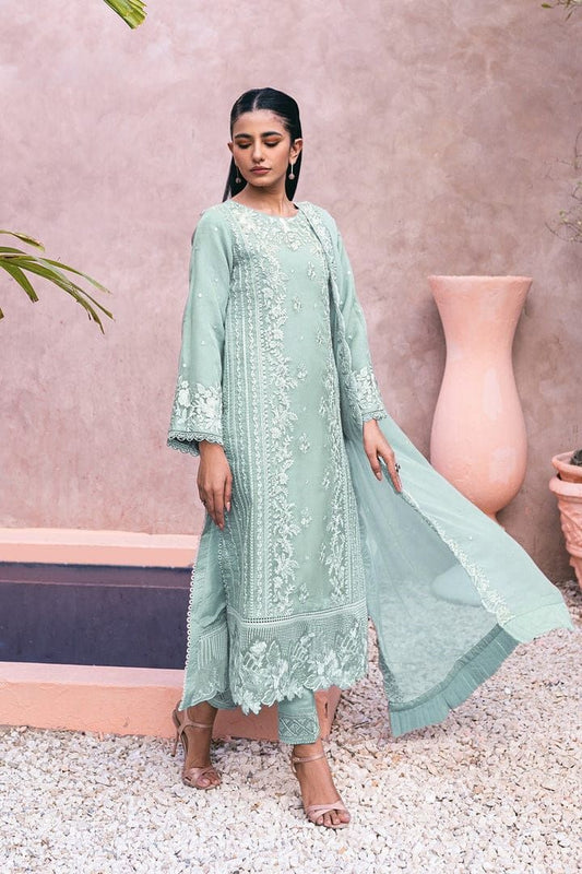 Azure Luxury Chiffon Embroidered Unstitched 3 Piece - Candy Bliss