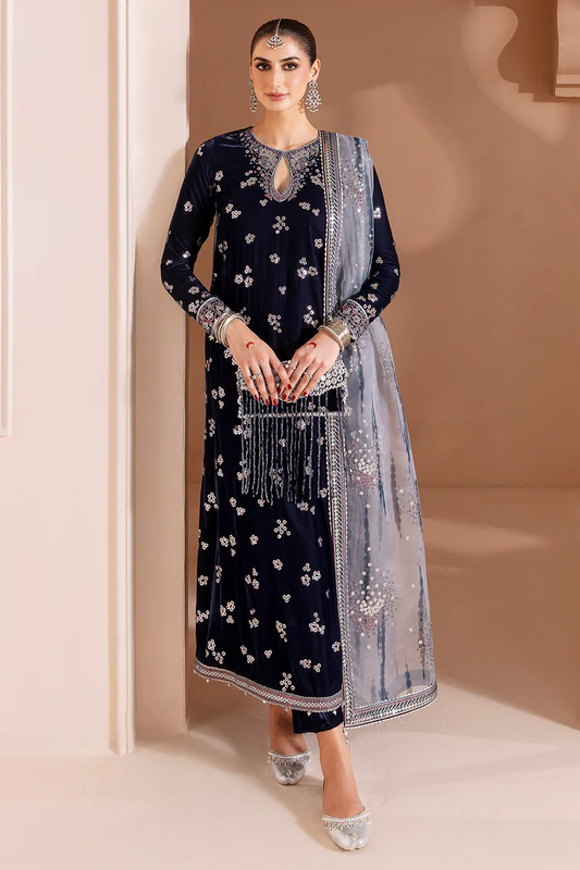 Jazmin Luxury Formal Velvet Unstitched Collection CVF D-03