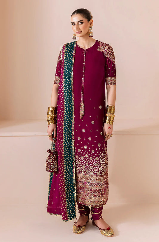 Jazmin Luxury Velvet Embroidered 3 Piece Unstitched - CVF D-02