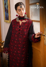 Shadow Work By Asim Jofa Embroidered Chiffon Suits Unstitched 3 Piece AJ23SW AJSW-22 - Luxury Festive Collection