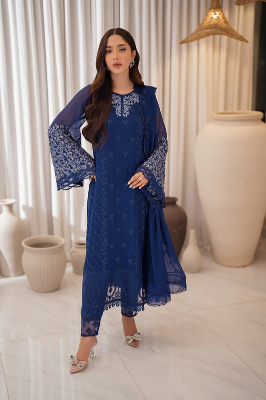 Azure Breeze - Luxury Chiffon Embroidered Unstitched 3 Piece