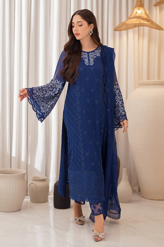 Azure Breeze - Luxury Chiffon Embroidered Unstitched 3 Piece
