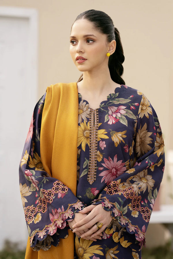 Baroque Embroidered Lawn 3 Piece Unstitched Suit UF-494 - Eid Collection