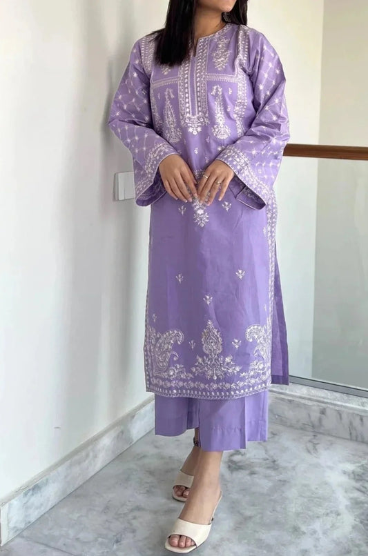 Zainabjees Elegant Lawn Embroidered 2 Piece Unstitched - Gulzaar