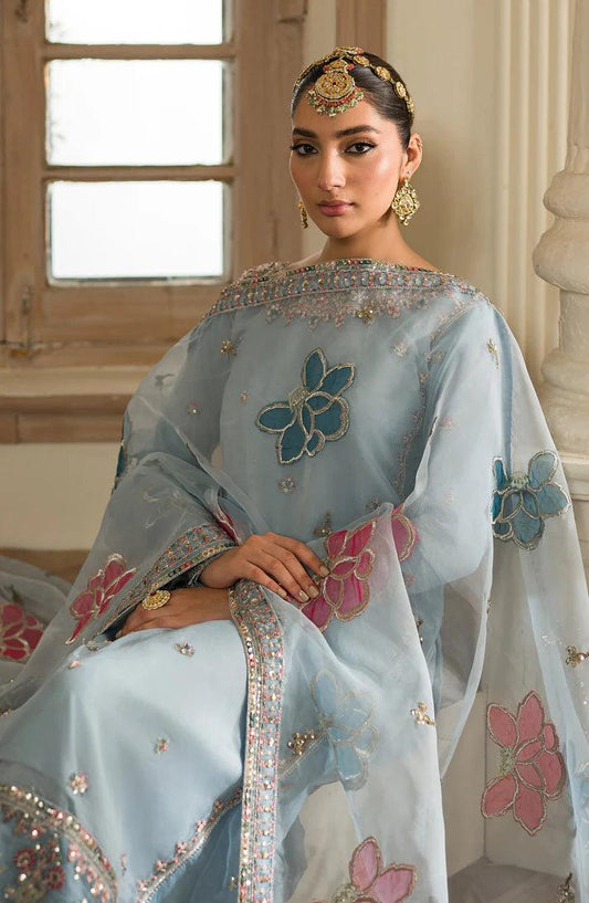 Suave by Emaan Adeel Embroidered Organza 3Pc Unstitched Suit - Esra