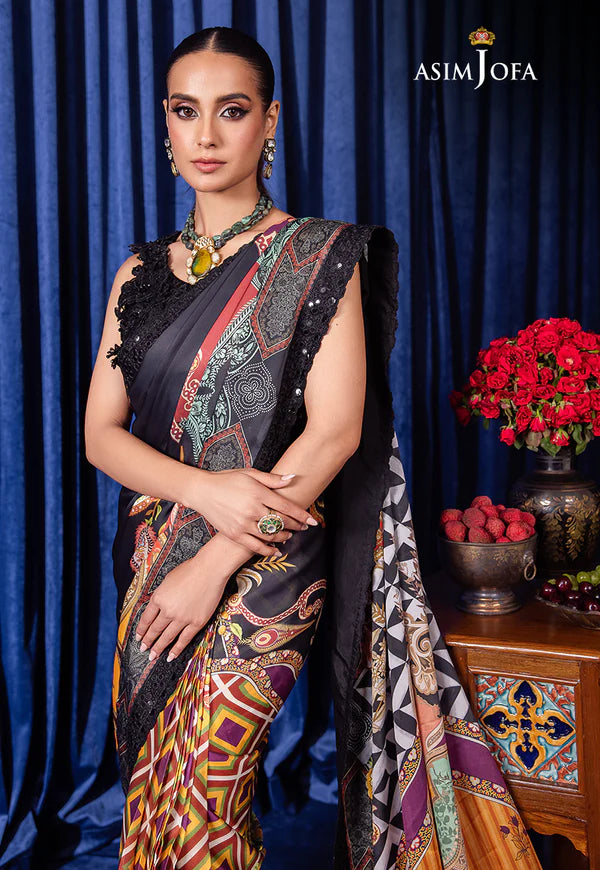 BEKHUDI BY ASIM JOFA EMBROIDERED SILK SAREE LUXURY COLLECTION AJBK-09
