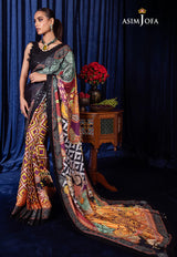 BEKHUDI BY ASIM JOFA EMBROIDERED SILK SAREE LUXURY COLLECTION AJBK-09