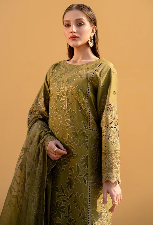 Mahnur - Luxury Lawn Embroidered 3 Piece Unstitched - Adrienne