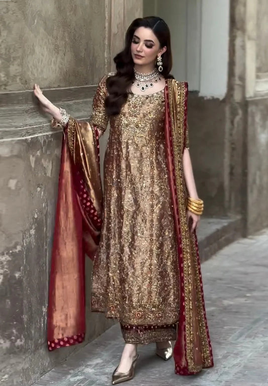 Haris Shakeel - Luxury Myssori Embroidered Unstitched 3 Piece - Meerub