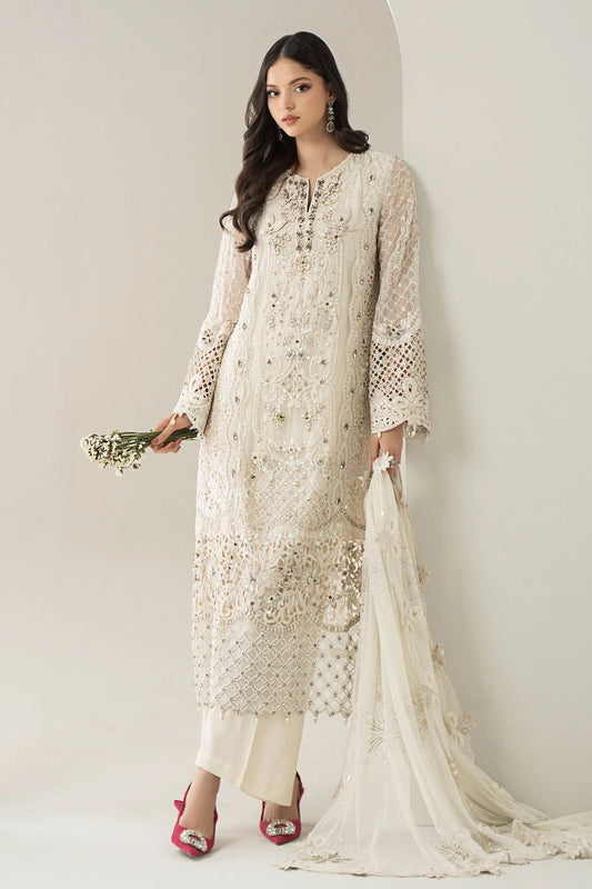 Maria B Luxury Pure Chiffon Embroidered 3 Piece Unstitched BDS-3007