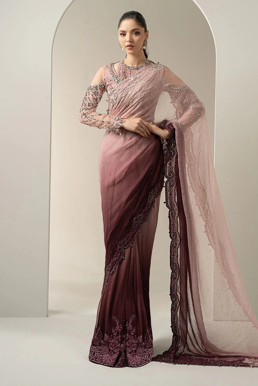 Maria.B Luxury Pure Chiffon Embroidered Unstitched 3 Piece - BDS-3001