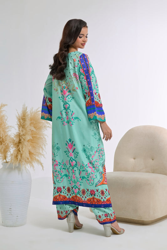 Poshkari Luxury Blended Raw Silk Embroidered 2Pc Stitched Suit PA - 0068