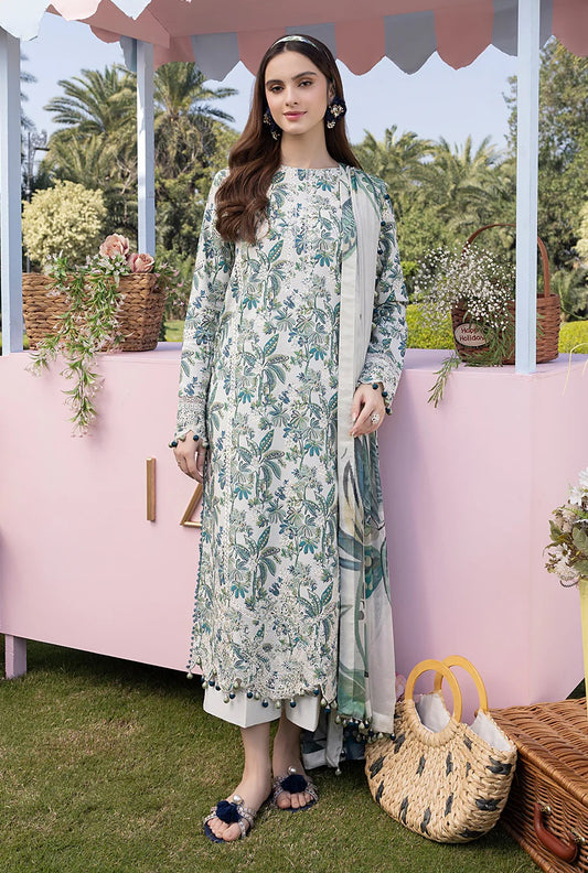 Izel - Luxury Lawn Embroidered Unstitched 3 Piece  - Breeze