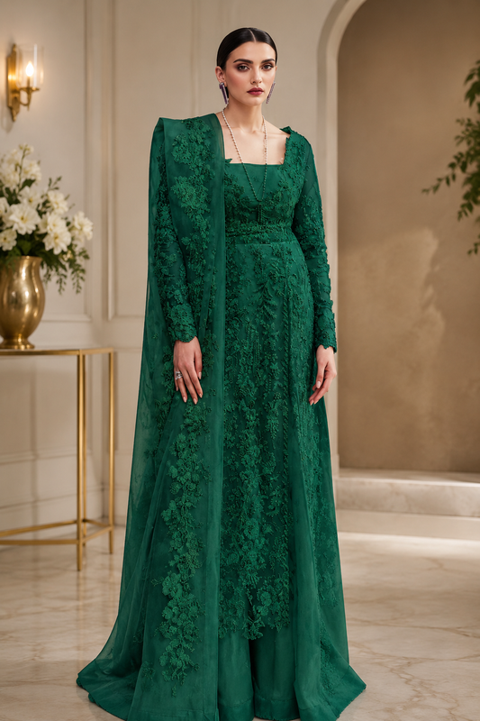 Soraya Luxury Organza Embroidered Unstitched 3PC Suit PA-119