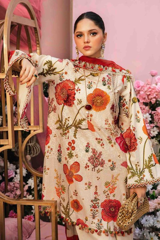 Maria.B MPrints Luxury Embroidered Unstitched Suit MPT-2607-A