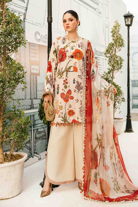 Maria.B MPrints Luxury Embroidered Unstitched Suit MPT-2607-A