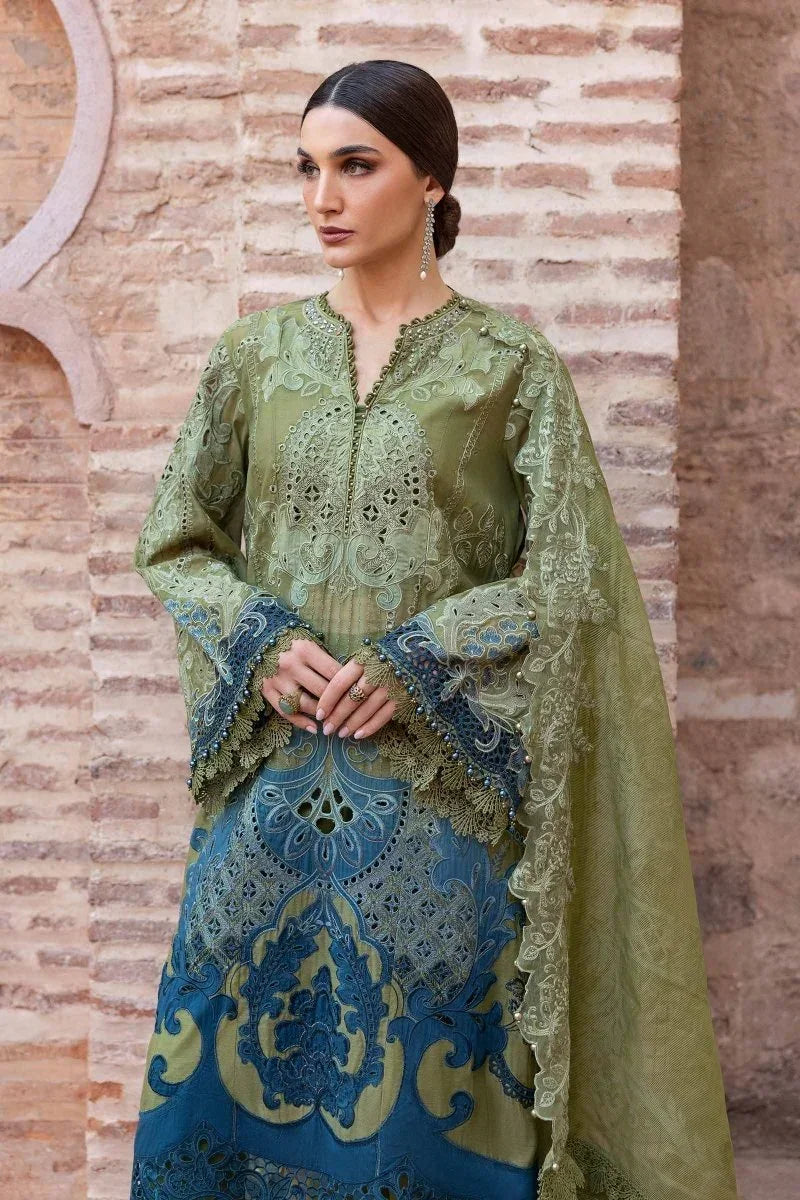 Maria.B Luxury Embroidered Unstitched Lawn Collection D - 2501 - A - 3 Pieces Lawn - Zainabjees