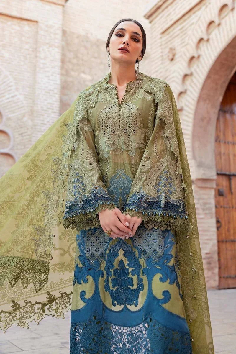 Maria.B Luxury Embroidered Unstitched Lawn Collection D - 2501 - A - 3 Pieces Lawn - Zainabjees