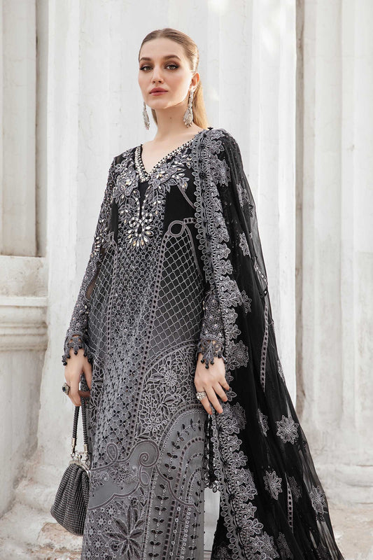 Maria.B Unstitched Embroidered Chiffon Suit 3 Pcs | MPC-24-101