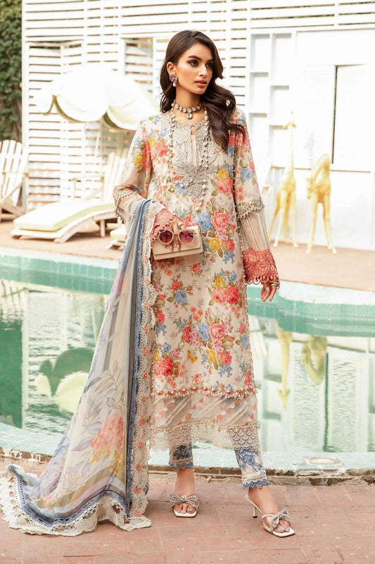 Maria.B MPrints Embroidered Lawn Unstitched 3Pc Suit MPT-2004-A