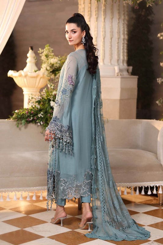 Maria B Luxury Embroidered Lawn Unstitched 3Pc Suit MPC-26-106-Slate Blue