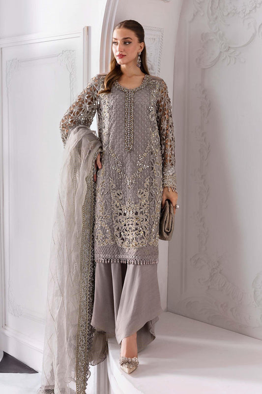 Maria.B 3 Piece Unstitched Embroidered Organza Suit BD-3006