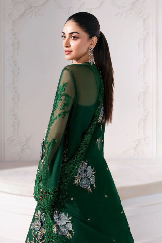Maria.B Mbroidered 3 Piece Embroidered Unstitched Pure Chiffon Suit BD-3008