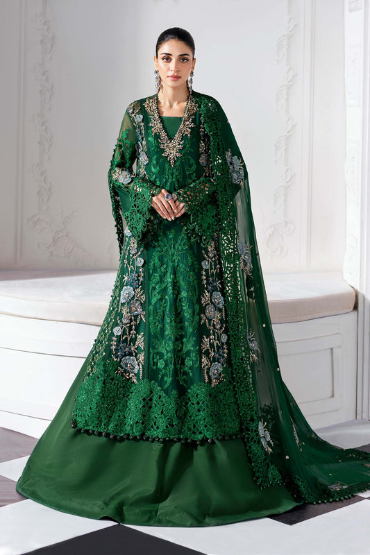 Maria.B Mbroidered 3 Piece Embroidered Unstitched Pure Chiffon Suit BD-3008