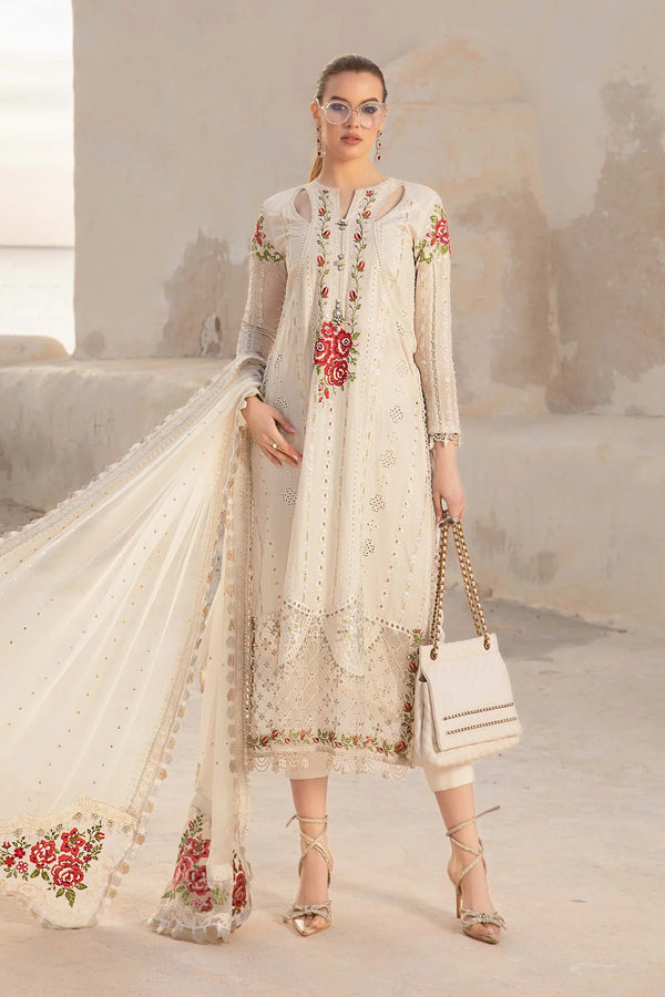Maria.B Unstitched Embroidered Luxury Lawn 3Pc Suit D-12-A