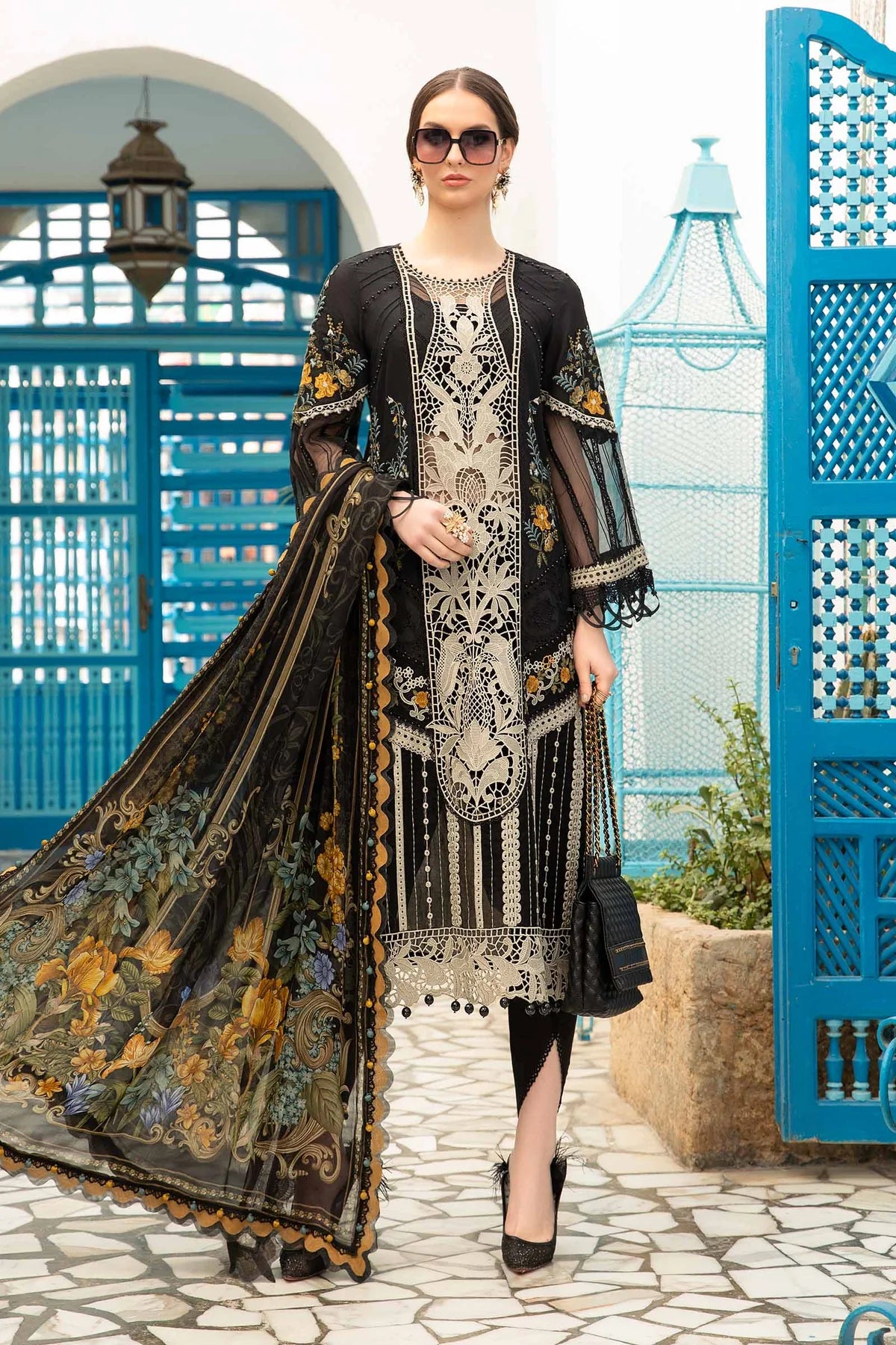 Maria.B Embroidered Unstitched Luxury Lawn 3Pc Suit D-2415-B