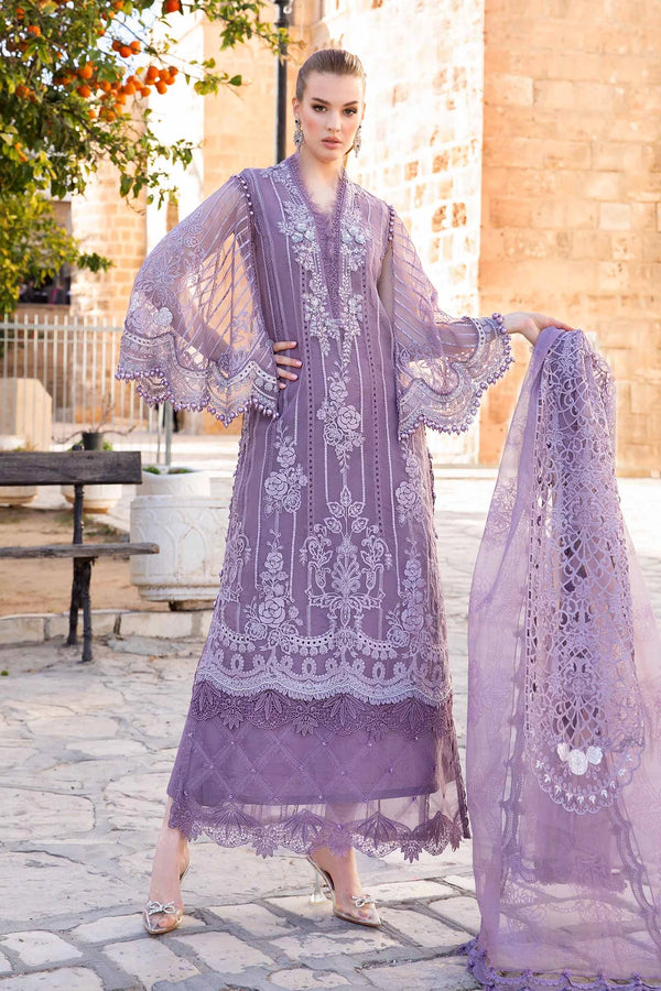 Maria.B Unstitched Embroidered Luxury Lawn 3Pc Suit D 1-A