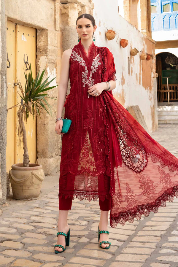 Maria.B Unstitched Embroidered Luxury Lawn 3Pc Suit D 1-B