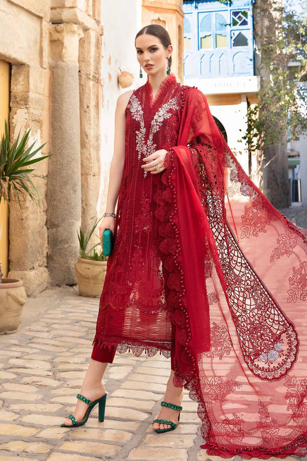 Maria.B Unstitched Embroidered Luxury Lawn 3Pc Suit D 1-B