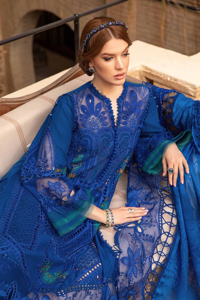 Maria.B Unstitched Embroidered Luxury Lawn 3 Pieces Suit D-2404-B