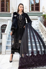 Maria.B Embroidered Velvet Suits Unstitched 3 Piece MB D-11 - Luxury Winter Collection
