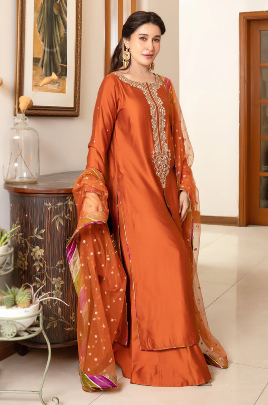 Sheen By Shaista Lodhi - Luxury Silk Embroidered 3 Piece Unstitched - Dastoor
