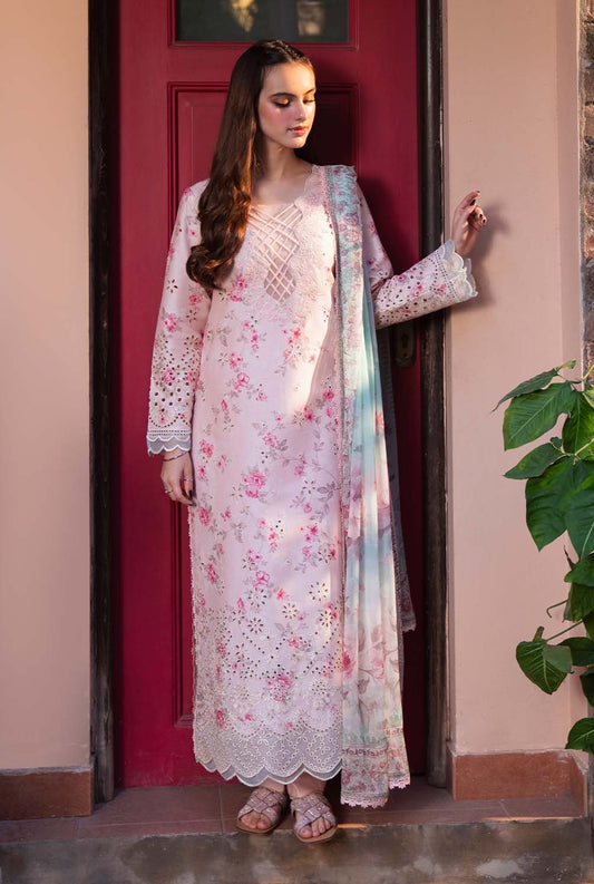 Neeshay - Luxury Lawn Embroidered Unstitched 3 Piece - Peche