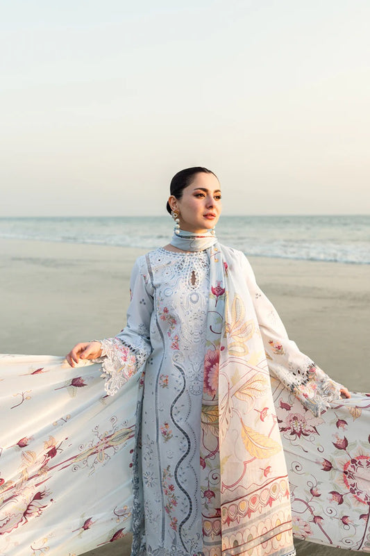 Qalamkar Luxury Lawn Embroidered Unstitched 3 Piece FK-02 Isabella