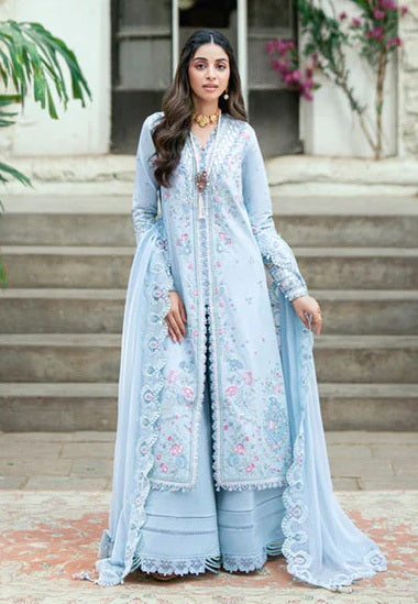 Qalamkar - Zarish - Luxury Lawn Embroidered Unstitched 3 Piece