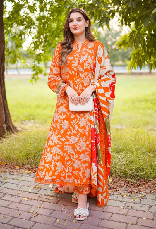 Aneelas - WPR-03 - Luxury Lawn Embroidered Unstitched 3 Piece