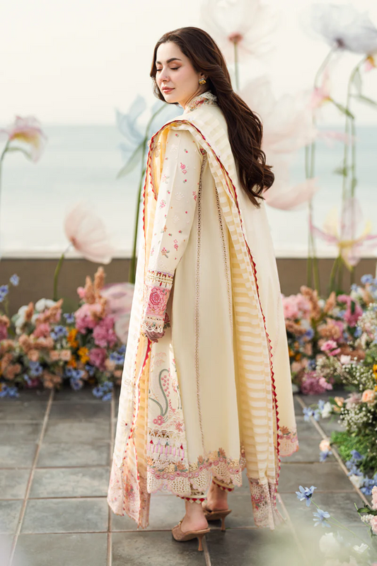 Qalamkar Luxury Lawn Embroidered 3 Pc Unstitched FK-14 SCARLETT