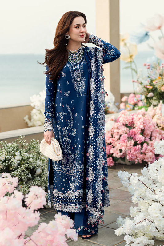 Qalamkar Sahil Kinare Luxury Lawn Embroidered Unstitched 3 Piece FK-05 AURORA